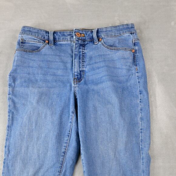 Talbots Jeans Womens 8P (28x26) Straight Leg Raw Hem Blue Denim - Picture 4 of 9